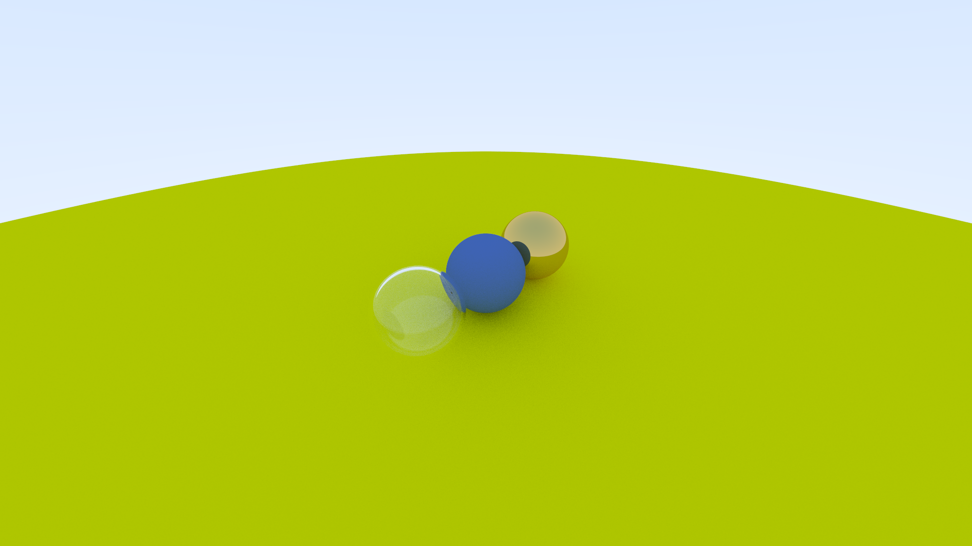 Distant View of Spheres with Multiple Materials